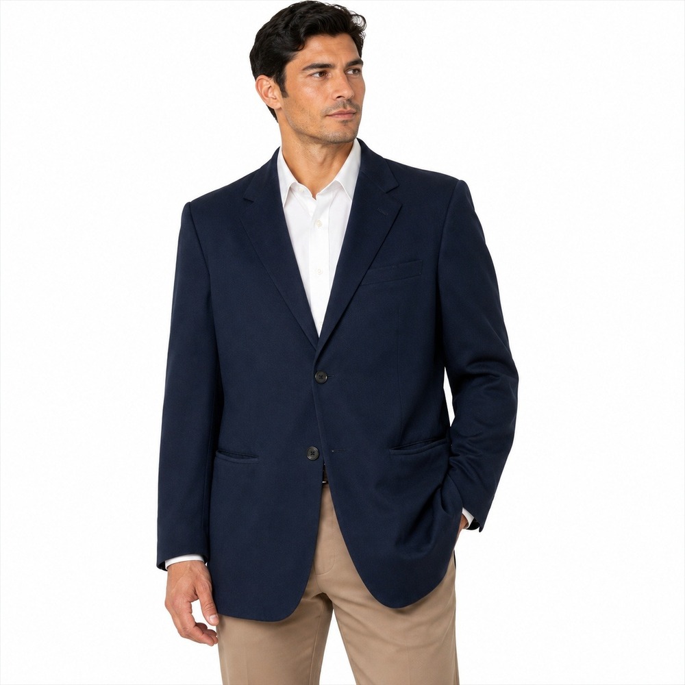 Marc Jacobs Blazer Mens 52 Navy Blue 100% Cotton Made in Italy MUQ007A